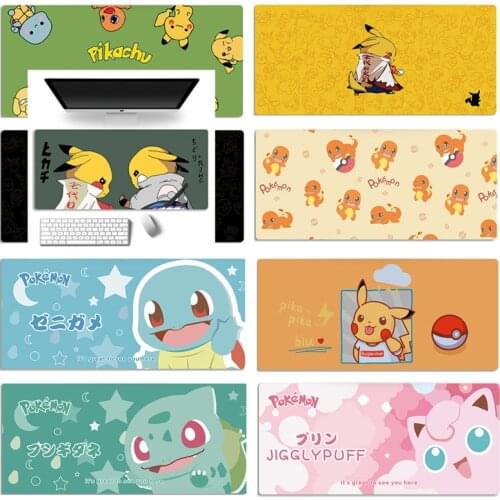 Pikachu Pokemon Mouse Pads Squirtle Large Anime Mousepad Gamer Cute Kawaii Gaming Mouse Pad Big Fashion Laptop Notebook Desk Mat