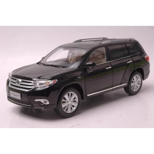 1:18 Diecast Model for Toyota Highlander 2012 Black SUV Alloy Toy Car Miniature Collection Gift