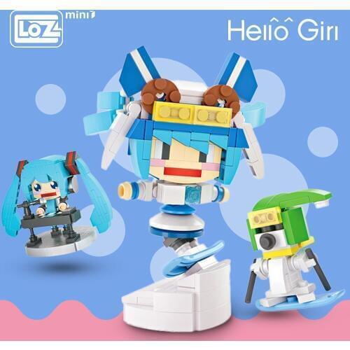 LOZ Mini Blocks Hello Girl Character Keyboard Magician Christmas Building Blocks Figures Gift Assembly Model DIY Educational Fun
