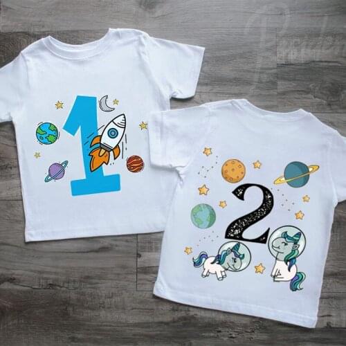 Boy girl Astronaut Rocket Planet Outer Universe Space theme First second 1st 2nd one two year old birthday party decoration gift
