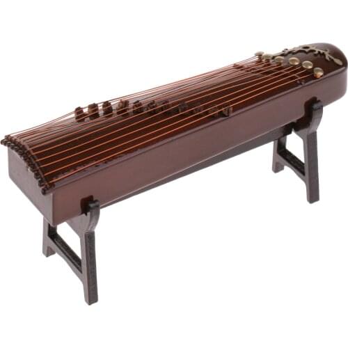 1:12 Scale Wooden Guzheng Musical Instrument Dollhouse Music Room Miniature