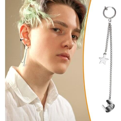 Men and women earrings fashion tassel star ear clip earrings fashion tassel single side star ear clip earrings серьги X