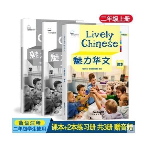 Charming Chinese 2nd grade Textbook + 2 exercise book foreigners learn Chinese series language materials children pictures books