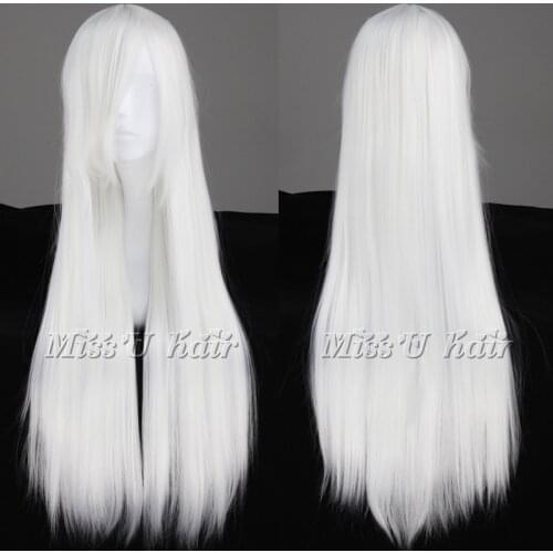 New fashion Lolita Sliver White Long Straight Anime Halloween Cosplay party role play Wig for adult full hair+Wig Cap