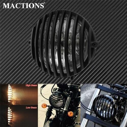 Motorcycle Front Headlight Grill Cover Retro Vintage Headlamp Black For Yamaha For Harley Touring Dyna Sportster 48 72 1200 883