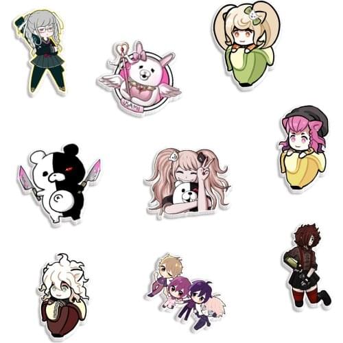 Acrylic Cartoon Danganronpa Pattern Printed Planar Resins DIY Craft For Home Decoration Accessories 30pcs