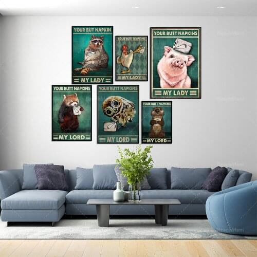 Your ass napkin my lady paper poster, funny animal poster, bathroom poster, best gift ever, toilet decoration home gift