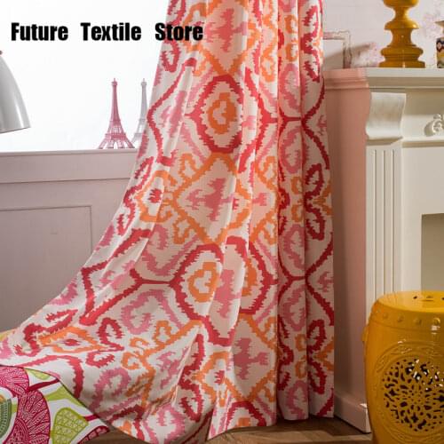 Modern Minimalist European Style Polyester Cotton Shade Printed Curtains for Living Dining Room Bedroom