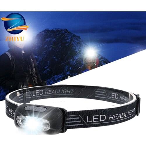Mini Sensor Rechargeable LED Headlamp Built-in battery Body Motion Headlight Camping Flashlight Head Light Torch Lamp With USB