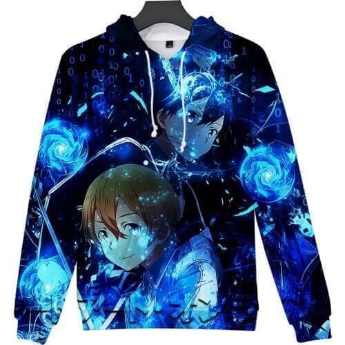 Aikooki Hooded Sword Art Online Alicization 3D Hoodies Men Women 3D Anime Hoodie Casual Pullover Harajuku Oversized Sweatshirt