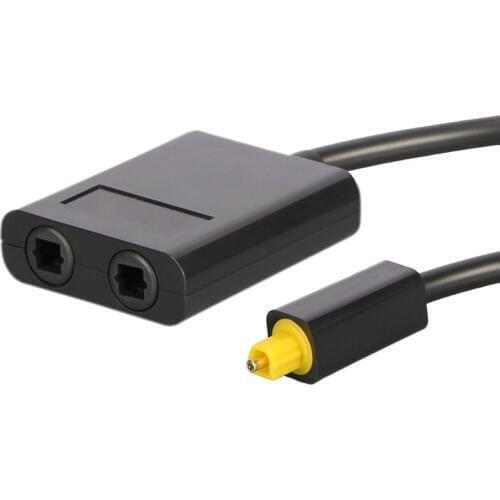 Toslink Gold Plated Digital Audio Optical Splitter 1 in 2 Out Adapter Cable -Drop