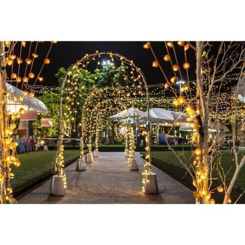 VinylBDS Princess Photographic Background Wedding Lanterns Background Golden Arched Corridors Aisle Space Bracket Backdrop