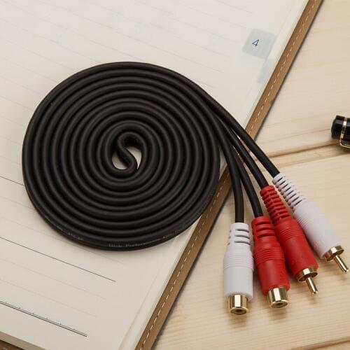 WinAqum Dual RCA Digital Coaxial Audio Cable 2RCA 3RCA Male To Female M/F Plug Coax Adapter Video Wire