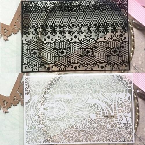 1 Sheet 5.5*8mm Lace Black/White Nail Art Hollow Sticker Tool For 3D Nail Art Decoration Adhesive-Self Sticker Decal ZYE45-23453