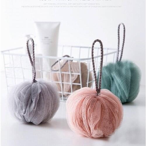 1Pcs PE Bath Ball Body Exfoliate Bath Puff Shower Ball Sponge Bathroom Foaming Tools With Hook For Body Wisp Dry Bath Towel