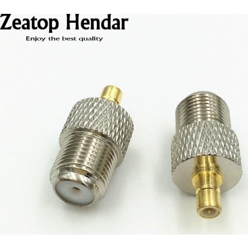 10Pcs Brass SMB Male to F Female Jack RF Connector Straight Wire SMB-J to F-K Connector Mini Jack