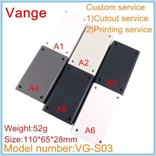 2pcs/lot six color available injection box 110*65*28mm ABS plastic instrument housing apparatus for portable PCB device