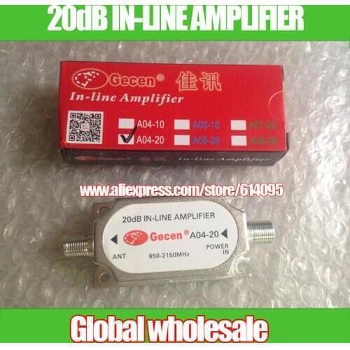 2pcs 20dB IN-LINE AMPLIFIER / A04-20 satellite signal line amplifier