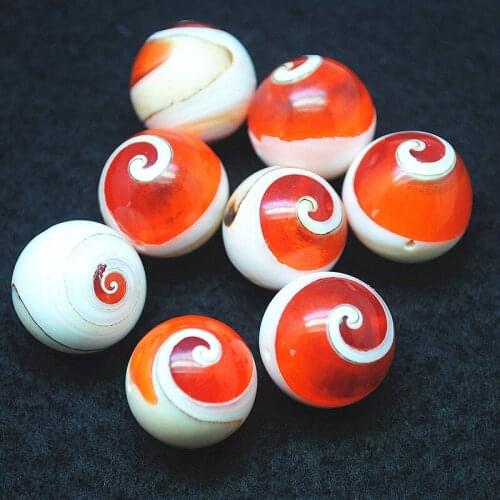 3pcs nature red shell beads matching beads mother of pearl from the deep sea size 18mm round ball unique beads rare shell beads