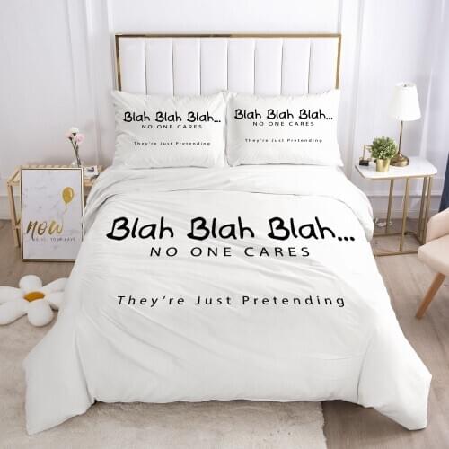 3D Duvet Cover Sets Bed Linen Bedding Set Quilt Covers Comforter Cases King Full Twin Single Size Letter Design Home Textile
