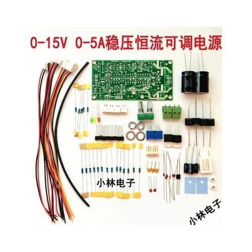 Adjustable power supply 0-15V 0-5A homemade learning experiment power board DIY parts kit 3AG1