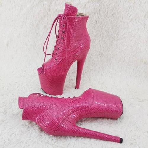 Leecabe 20cm/8inches PU upper top open High Heel platform Pole Dancing boots