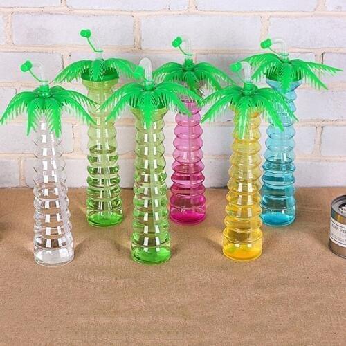 Coconut Tree Shaped Water Bottles 500ml New Summer Cute Brief Fashion Juice Drinking Bottles Leak-proof Creative Bottles