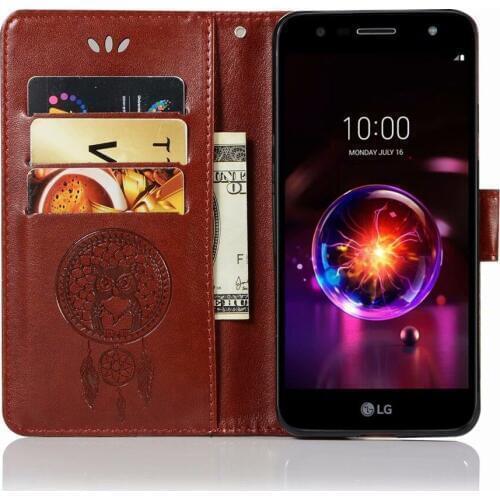 Coque For LG X power 3 Phone Case PU Leather Cover Fundas Wallet Flip Owl wind chimes Relief Shell for LG X power 3