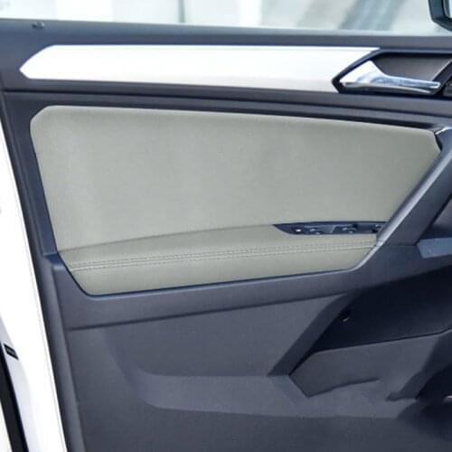 For VW Tiguan MK2 Tiguan Allspace 2017-2021 8pcs microfiber leather interior door handle armrest panel cover protective trim