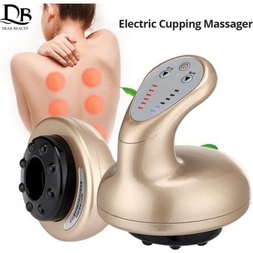 Electric Cupping Massager Vacuum Suction Cups Apparatus Guasha Scraping Device Meridian Fat Burning Body Slimming Negative Press