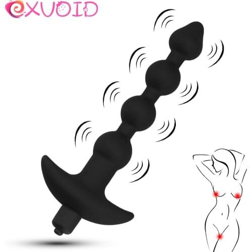 EXVOID 10 Frequency Anal Vibrator Long Butt Plug Anal Beads Vagina G Spot Massager Dildo Vibrators Sex Toys for Women Men Gay