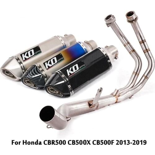 For Honda CBR500 CB500X CB500F 2013-2019 Full Exhaust System Tail Muffler DB Killer Baffles Front Header Connect Tube Slip On