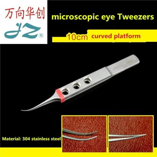 Jz Medical ophthalmological instruments Micro tweezers Double eyelid cosmetic plastic tools No teeth hook platform eye tweezers