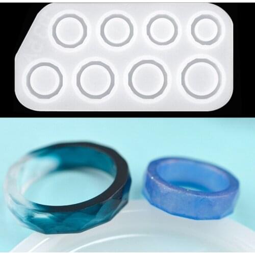 3Pcs/Set Section Rings Crystal Epoxy Resin Mold Earrings Necklace Pendant Silicone Mould DIY Crafts Jewelry Casting Tool