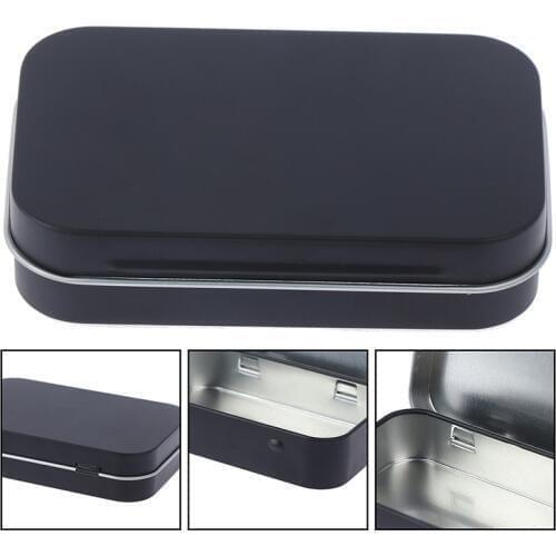 Storage Box Small Jewelry Candy Coin Key Organizer Tin Flip Black Gifts Sealed