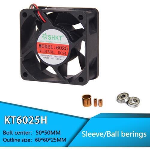 60mm x 25mm 6025 2pin 12V / 24V DC Brushless PC Case CPU Cooler Cooling Fan and Ball Bearing DC Fan