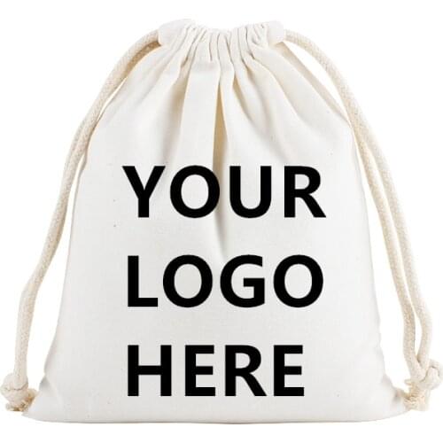 Original Zhuangshijie Muslin Cotton Bags with drawstring, OEM customized LOGO printing drastring pouch for daily storage