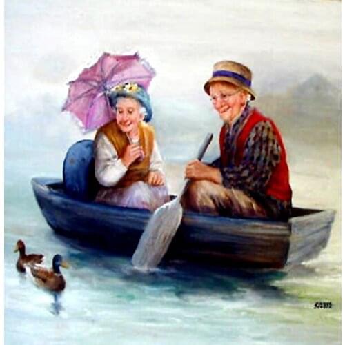 JMINE Div 5D Old Elderly Couple dove Full Diamond Painting cross stitch kits art High Quality Portrait 3D paint by diamonds