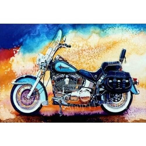 New 5d diy diamond painting full square motorcycle landscape 3d diamond embroidery rhinestone mosaic artwork 20x30cm