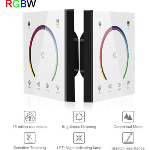 New 86 Touch Panel DC12V 24V single color/CT/RGB/RGBW Controller Lamp Dimmer Switch LED Strip Light Tempered Glass Wall Switch