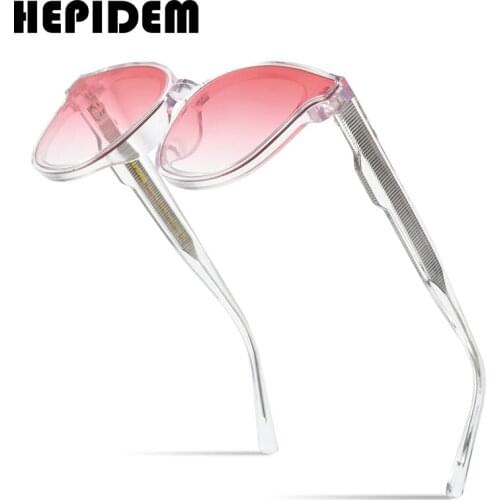 HEPIDEM Vintage Gentle Sun Glasses Men 2020 Flat Lens Big Oversize Square Frame Sunglasses for Women Brand Design Eyewear 004