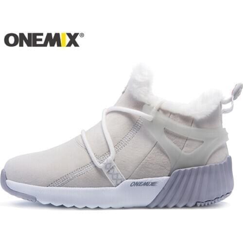 ONEMIX 2021 High-quality Women Winter Boots for Men Warm Snow Ankle Boots Comfortable Fur High Top Sneakers Couple Shoes
