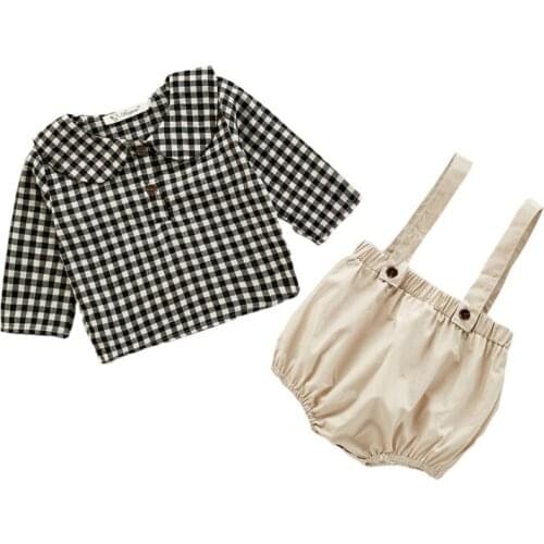 Autumn 2020 Boys And Girls Long Sleeve Shirt Triangle Strap Hatchcoatsuit Cute Pumpkin Pants Set Baby Newborn 0-24m Clothes Set