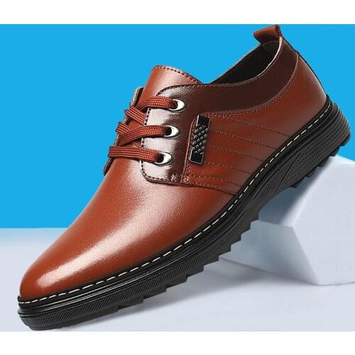 Autumn Winter Men Casual Shoes 2021 PU Leather Fashion Luxury British Business Male Dress Shoes Trend Fathers Flats New Arrival