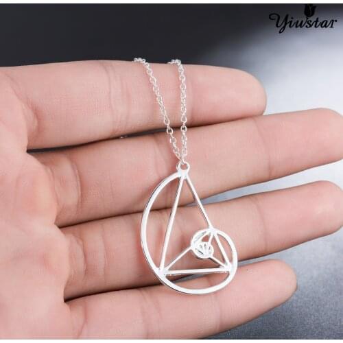New Christmas cool Triangle Pendant Necklaces for Women gift Fibonacci Ratio Jewelry Necklace Spiral Psychology Science Biology