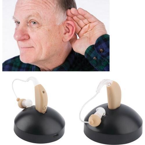 Portable Rechargeable Hearing Aids Sound Voice Amplifier Behind The Ear JZ-1088F For The Elderly Ear Care Hearing Aid EU/US Plug