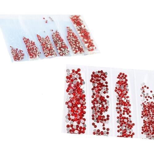 Mix Size Rhinestones Nails Art Crystals Glass Flat Back Round Rhinestone For Charms 3D Stud Nail Decorations