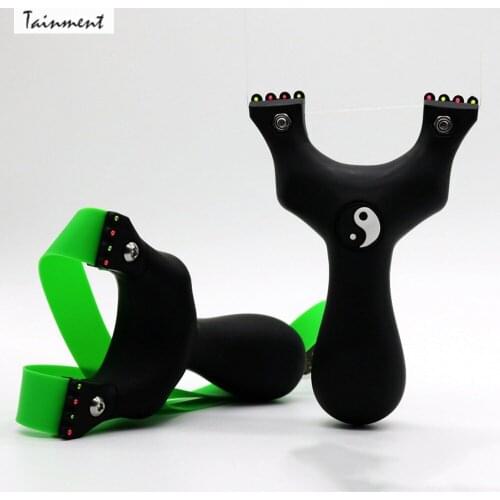 New Resin Outdoor Slingshot Catapult Outdoor Hunting Slingshot with Flat Rubber Band Strong Powerful Aiming Point Professional