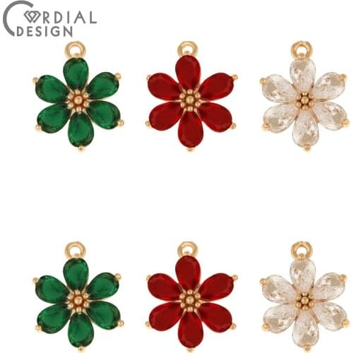 Cordial Design 50Pcs 14*18MM CZ Charms/Hand Made/Jewelry Findings & Components/Earrings Making/Jewelry Accessories/DIY Pendant