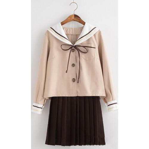 Spring Japanese School Uniforms for Girls Magic array embroidery Shirt+Long Skirt Fashion Style Students Clothes